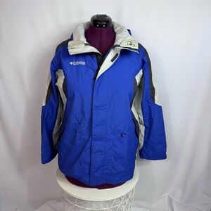 Columbia Youth XL 18/20 Omni Tech Jacket Blue Waterproof Ski Coat